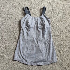 Lululemon Top Sports Bra Tank Gray Stripe Size 8